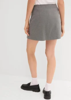 bonprix Nachhaltigere Materialien|Hosen^Hosenrock mit seitlichem Schlitz rauchgrau/schiefergrau gestreift