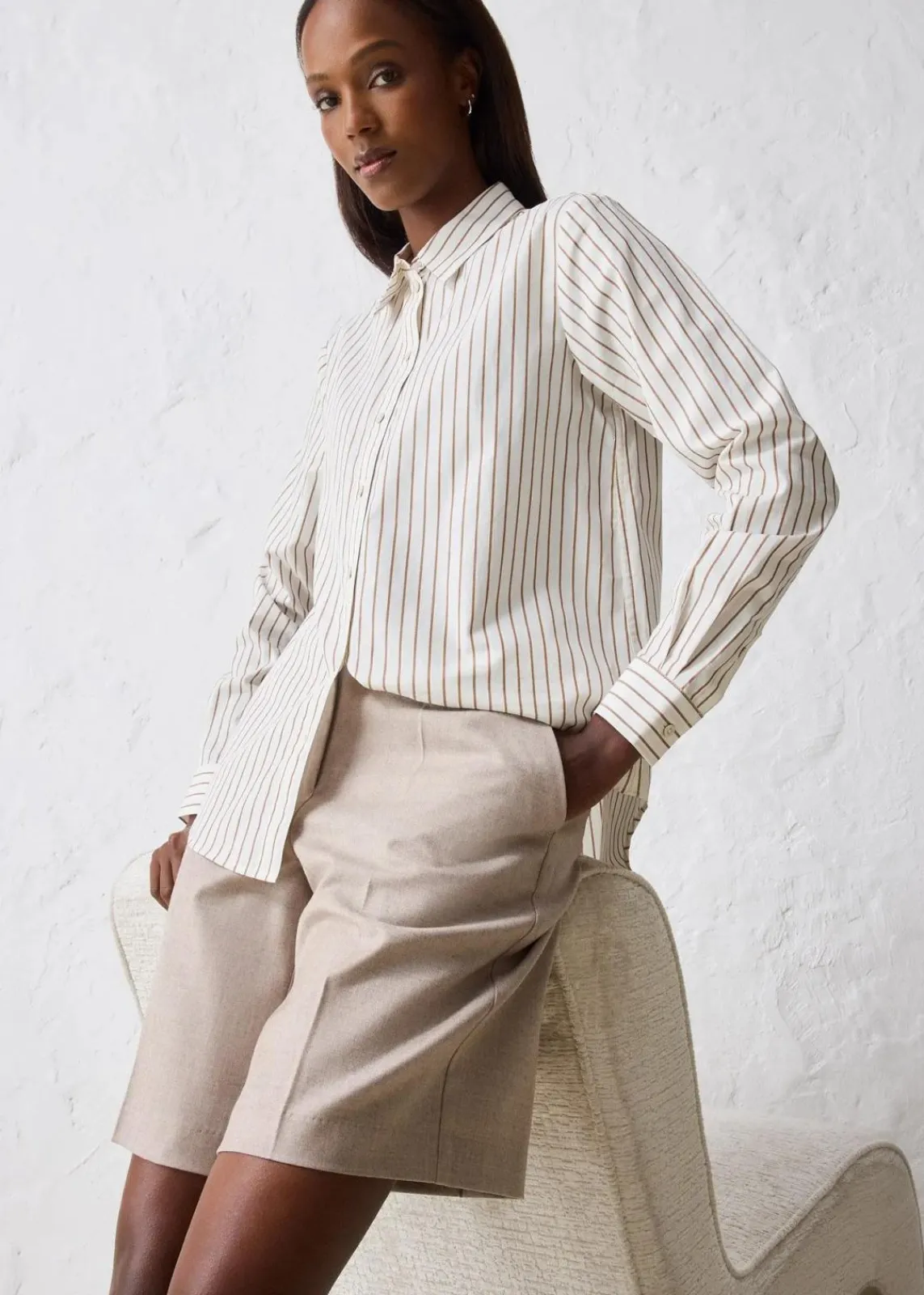 bonprix Bekleidung·Kleider|Premium^Hosenrock mit Wollanteil hellsand meliert