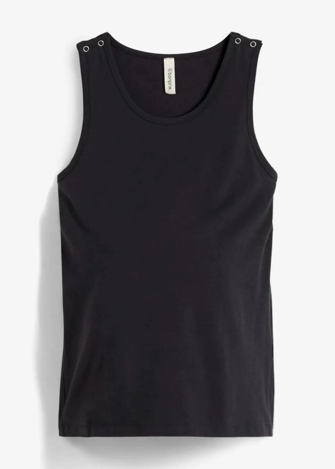 bonprix Umstandsmode^2-in-1 BH-Tanktop für die Schwangerschaft und Stillzeit aus Bio-Baumwolle schwarz