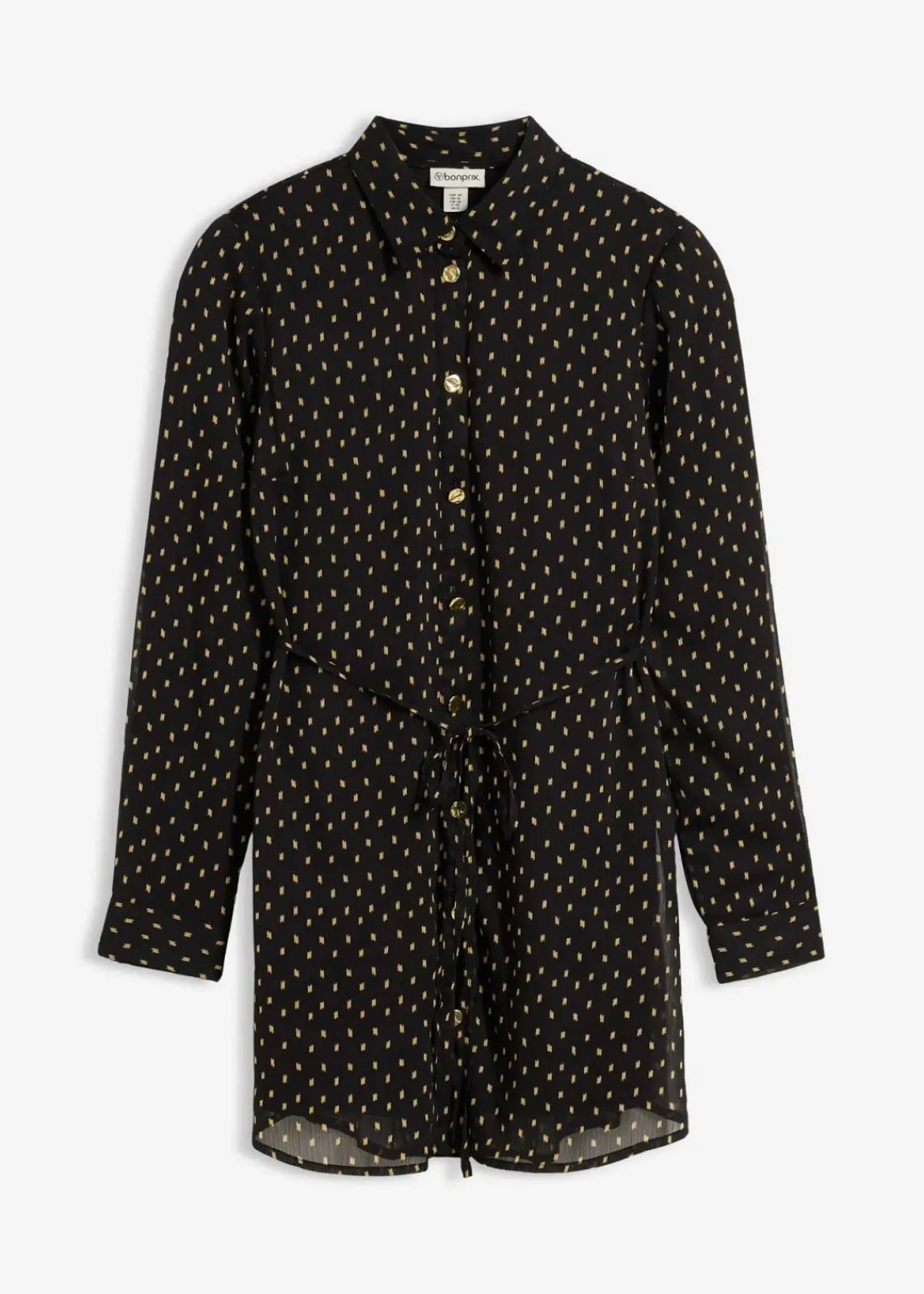 bonprix Bekleidung·Blazer|Umstandsmode^2-in-1 Bluse für die Schwangerschaft und danach aus Chiffon schwarz/gold