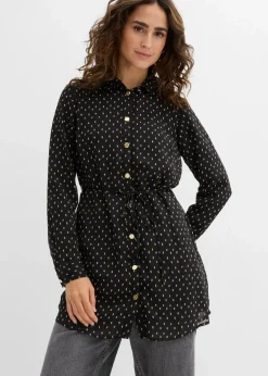bonprix Bekleidung·Blazer|Umstandsmode^2-in-1 Bluse für die Schwangerschaft und danach aus Chiffon schwarz/gold
