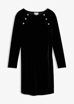 bonprix Bekleidung·Blazer|Umstandsmode^2-in-1 festliches Umstands- und Stillkleid aus weichem Samt schwarz