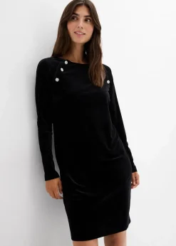 bonprix Bekleidung·Blazer|Umstandsmode^2-in-1 festliches Umstands- und Stillkleid aus weichem Samt schwarz