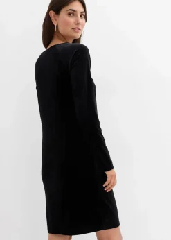 bonprix Bekleidung·Blazer|Umstandsmode^2-in-1 festliches Umstands- und Stillkleid aus weichem Samt schwarz