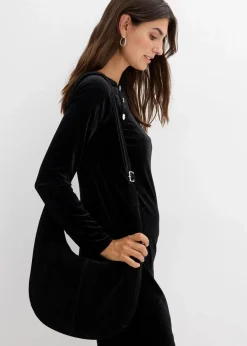 bonprix Bekleidung·Blazer|Umstandsmode^2-in-1 festliches Umstands- und Stillkleid aus weichem Samt schwarz