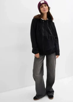 bonprix Bekleidung·Blazer|Nachhaltigere Materialien^4-in-1 Fleecejacke mit Babyeinsatz und Vorder- und Rückentragefunktion schwarz