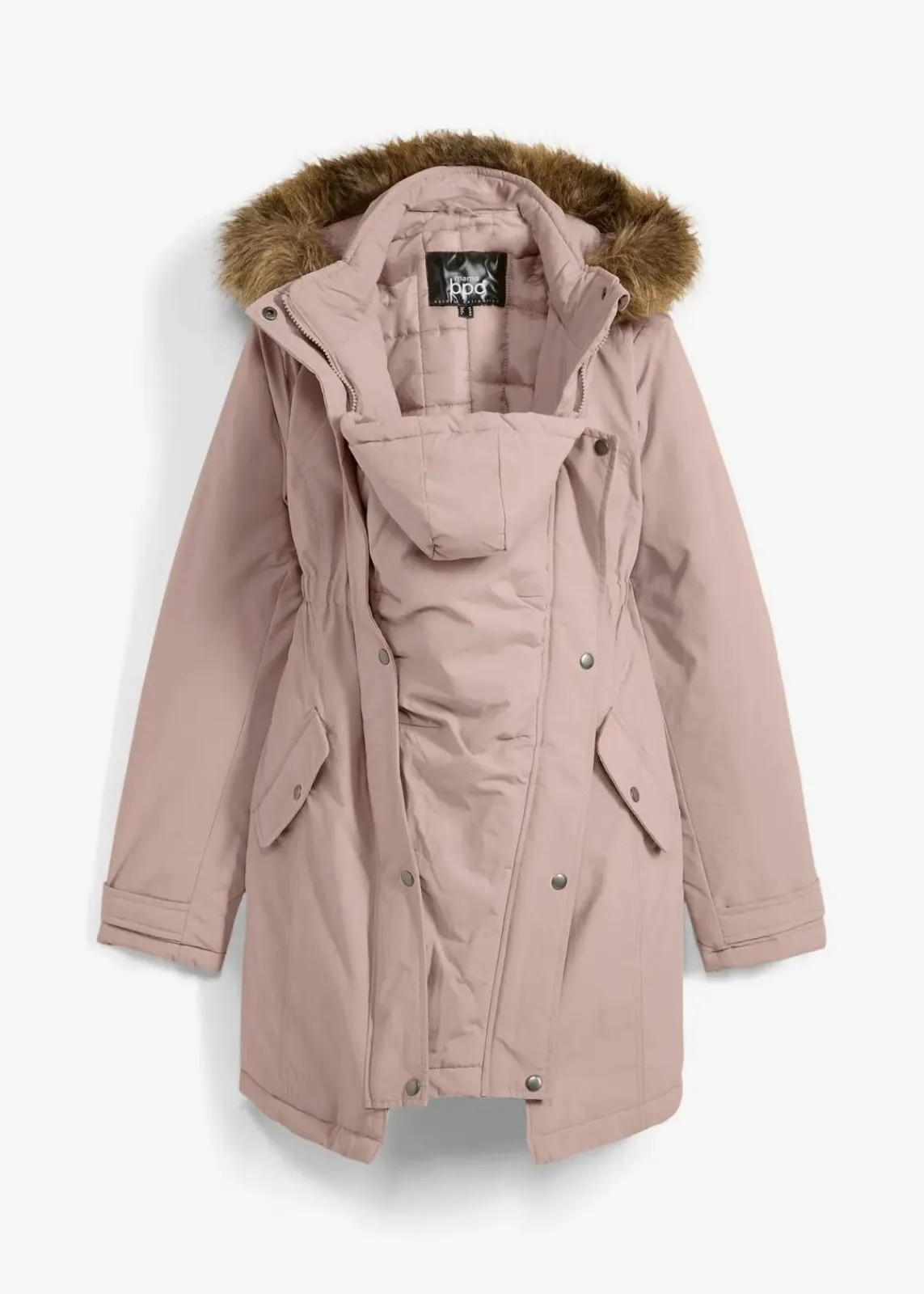 bonprix Nachhaltigere Materialien|Umstandsmode^3-in-1 Funktions-Umstandsjacke und Tragejacke mattrose