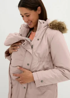 bonprix Nachhaltigere Materialien|Umstandsmode^3-in-1 Funktions-Umstandsjacke und Tragejacke mattrose