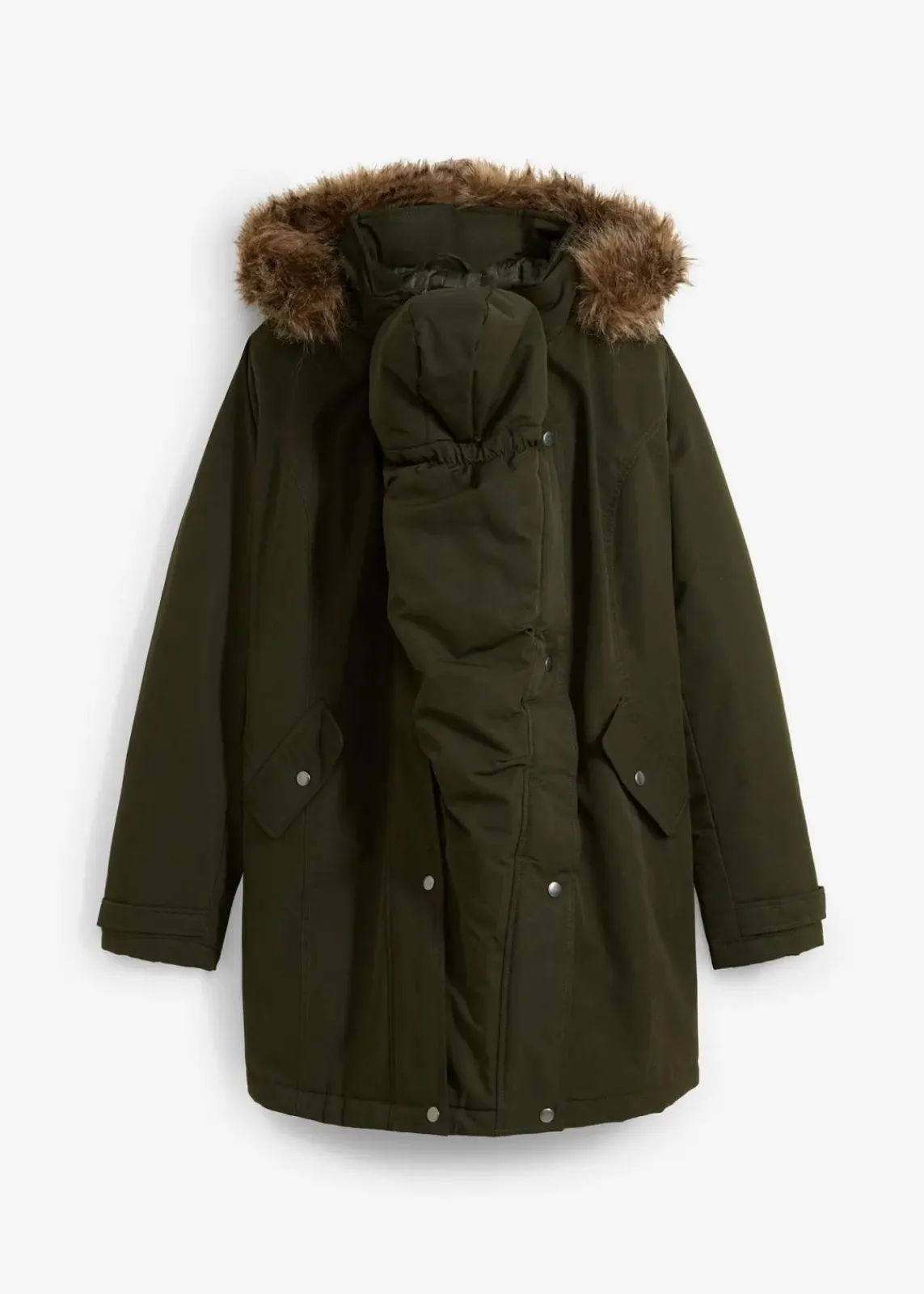 bonprix Nachhaltigere Materialien|Umstandsmode^3-in-1 Funktions-Umstandsjacke und Tragejacke nachtoliv