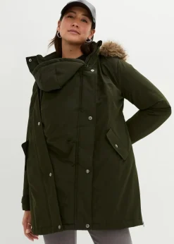 bonprix Nachhaltigere Materialien|Umstandsmode^3-in-1 Funktions-Umstandsjacke und Tragejacke nachtoliv