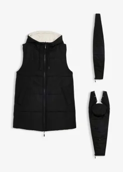 bonprix Bekleidung·Blazer|Umstandsmode^4-in-1 gefütterte Umstandsweste zum Wenden mit Trageeinsatz beige/schwarz