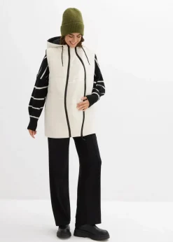 bonprix Bekleidung·Blazer|Umstandsmode^4-in-1 gefütterte Umstandsweste zum Wenden mit Trageeinsatz beige/schwarz