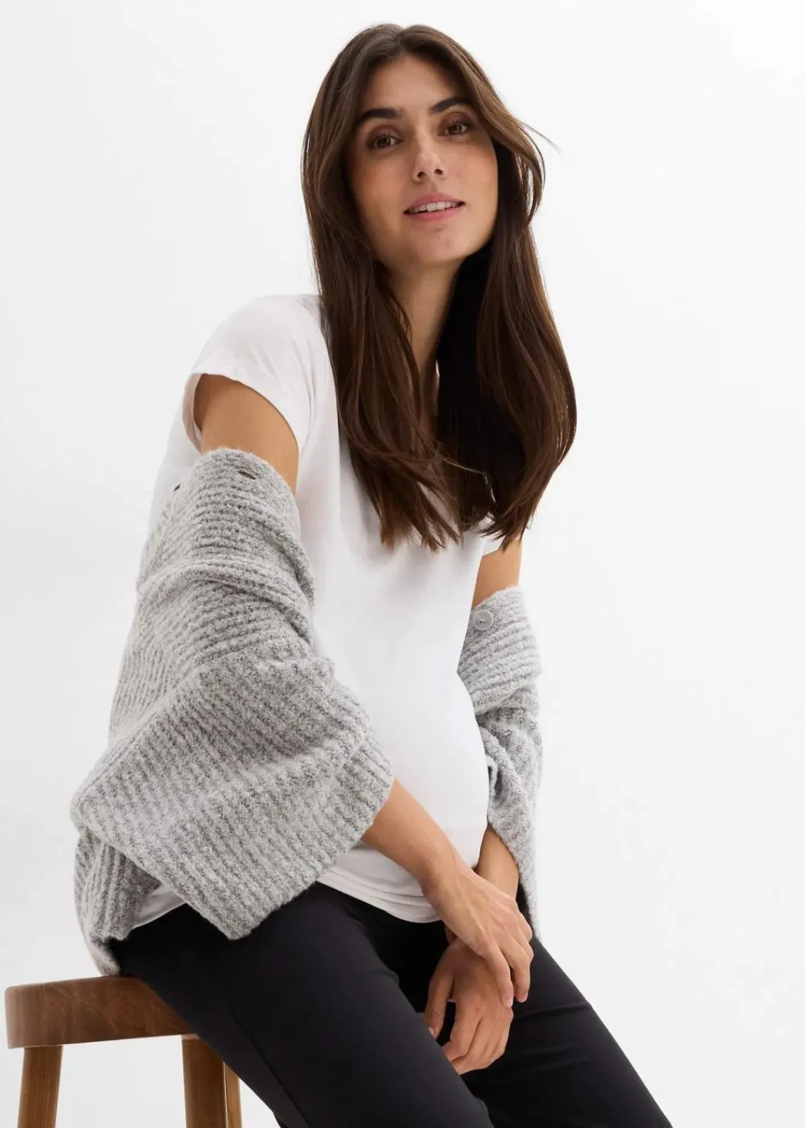 bonprix Bekleidung·Blazer|Nachhaltigere Materialien^2-in-1 Jerseyhose für die Schwangerschaft und danach mit umklappbarem Bund schwarz