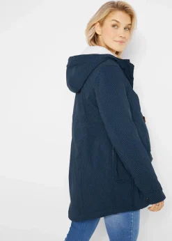 bonprix Bekleidung·Blazer|Umstandsmode^3-in-1 kuschelig gefütterte Umstands- und Tragejacke dunkelblau gepunktet