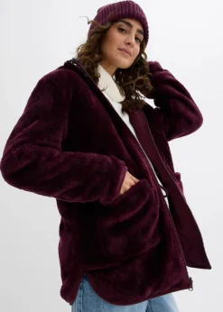 bonprix Bekleidung·Blazer|Umstandsmode^6-in-1 kuschelige Umstands- und Tragejacke zum Wenden weinrot