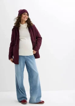 bonprix Bekleidung·Blazer|Umstandsmode^6-in-1 kuschelige Umstands- und Tragejacke zum Wenden weinrot