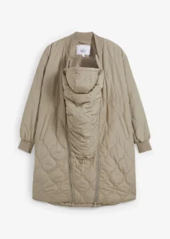 bonprix Nachhaltigere Materialien|Umstandsmode^3-in-1 leicht wattierter Umstands- und Tragemantel new khaki