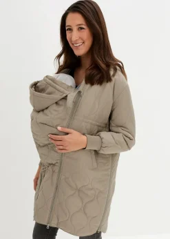 bonprix Nachhaltigere Materialien|Umstandsmode^3-in-1 leicht wattierter Umstands- und Tragemantel new khaki