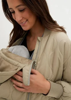 bonprix Nachhaltigere Materialien|Umstandsmode^3-in-1 leicht wattierter Umstands- und Tragemantel new khaki