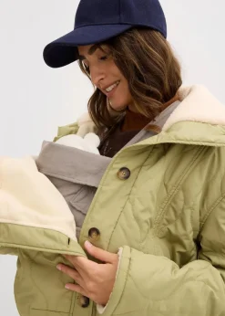 bonprix Bekleidung·Blazer|Umstandsmode^3-in-1 Leichte Umstandsjacke mit Teddyfutter und Trageeinsatz olivkhaki
