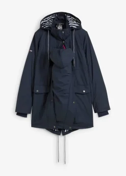 bonprix Bekleidung·Blazer|Umstandsmode^3-in-1 Regen-Umstands- und Tragejacke dunkelblau/beerenrot