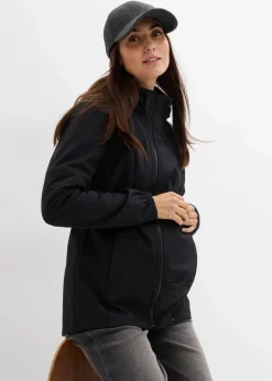 bonprix Bekleidung·Blazer|Umstandsmode^4-in-1 Softshelljacke mit Babyeinsatz zum vorne und hinten tragen schwarz