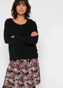 bonprix Umstandsmode^2-in-1 Umstand- und Stillkleid aus einer Materialkombination schwarz Paisley