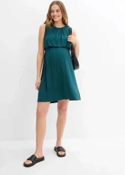 bonprix Bekleidung·Blazer|Umstandsmode^2-in-1 Umstands- und Stillkleid aus Viskose petrolgrün