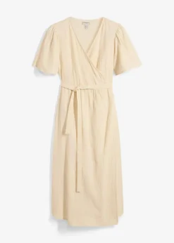 bonprix Bekleidung·Blazer|Umstandsmode^2-in-1 Umstands- und Stillkleid aus Baumwoll-Musselin kieselbeige