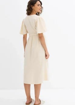 bonprix Bekleidung·Blazer|Umstandsmode^2-in-1 Umstands- und Stillkleid aus Baumwoll-Musselin kieselbeige