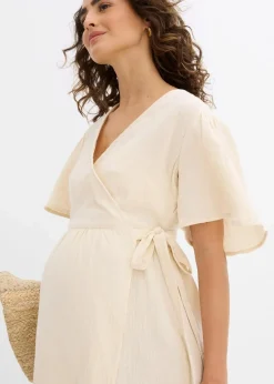 bonprix Bekleidung·Blazer|Umstandsmode^2-in-1 Umstands- und Stillkleid aus Baumwoll-Musselin kieselbeige