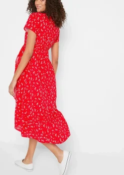 bonprix Bekleidung·Blazer|Umstandsmode^2-in-1 Umstands- und Stillkleid aus Viskose- Crepe erdbeere geblümt