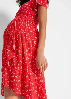 bonprix Bekleidung·Blazer|Umstandsmode^2-in-1 Umstands- und Stillkleid aus Viskose- Crepe erdbeere geblümt