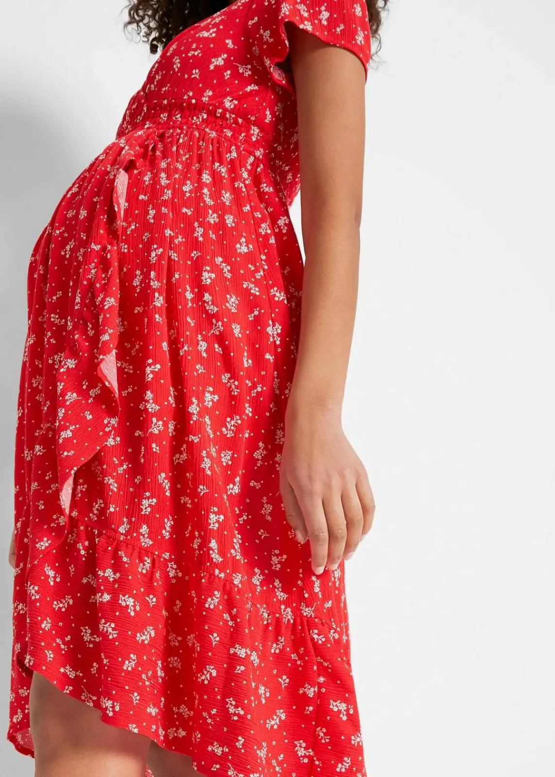 bonprix Bekleidung·Blazer|Umstandsmode^2-in-1 Umstands- und Stillkleid aus Viskose- Crepe erdbeere geblümt