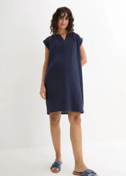bonprix Bekleidung·Blazer|Umstandsmode^2-in-1 Umstands- und Stillkleid aus Baumwollmusselin dunkelblau