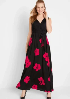 bonprix Umstandsmode|Nachhaltigere Materialien^2-in-1 Umstands- und Stillkleid aus Viskose-Jersey schwarz/magenta