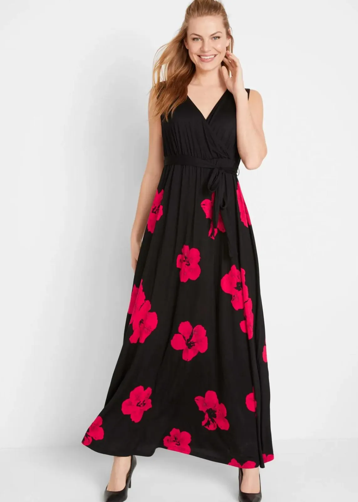 bonprix Umstandsmode|Nachhaltigere Materialien^2-in-1 Umstands- und Stillkleid aus Viskose-Jersey schwarz/magenta