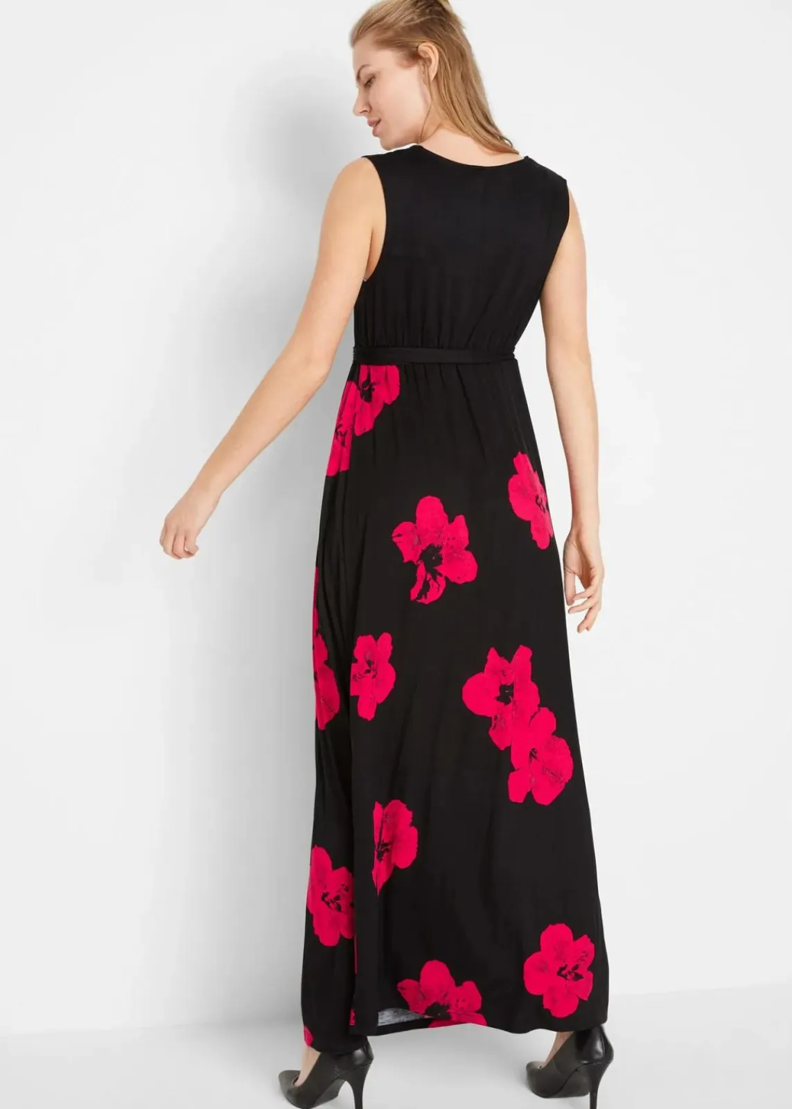 bonprix Umstandsmode|Nachhaltigere Materialien^2-in-1 Umstands- und Stillkleid aus Viskose-Jersey schwarz/magenta