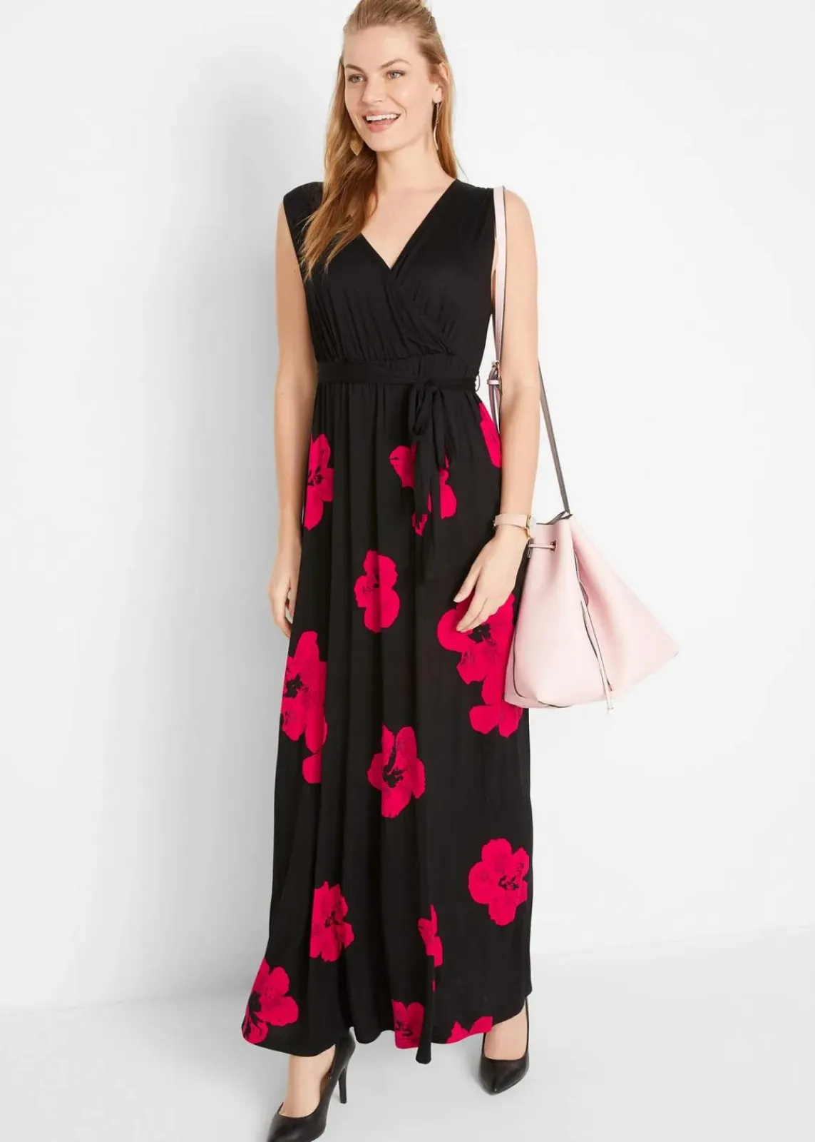bonprix Umstandsmode|Nachhaltigere Materialien^2-in-1 Umstands- und Stillkleid aus Viskose-Jersey schwarz/magenta