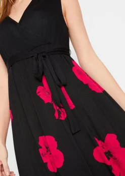 bonprix Umstandsmode|Nachhaltigere Materialien^2-in-1 Umstands- und Stillkleid aus Viskose-Jersey schwarz/magenta