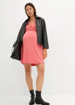 bonprix Bekleidung·Blazer|Umstandsmode^2-in-1 Umstands- und Stillkleid aus Viskose-Stretch rhabarber