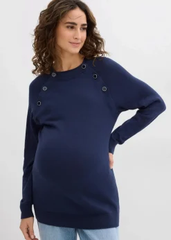 bonprix Bekleidung·Blazer|Umstandsmode^2-in-1 Umstands- und Stillpullover aus reiner Bio-Baumwolle dunkelblau