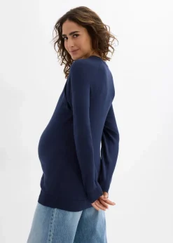 bonprix Bekleidung·Blazer|Umstandsmode^2-in-1 Umstands- und Stillpullover aus reiner Bio-Baumwolle dunkelblau