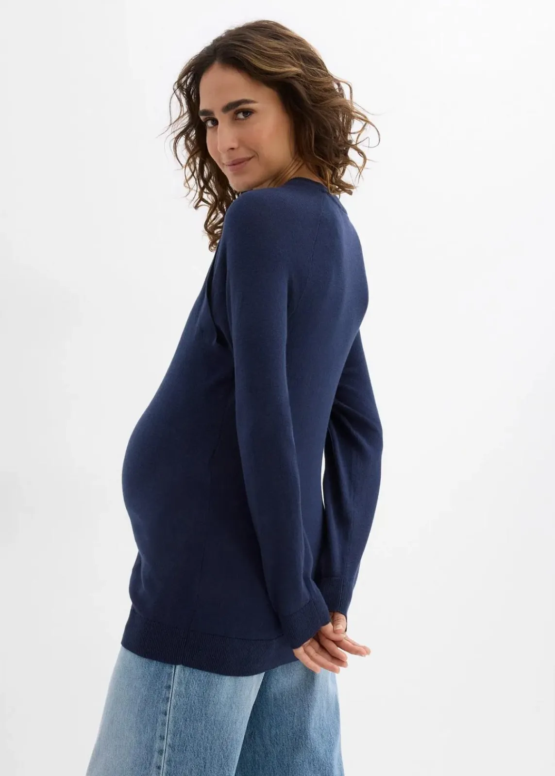 bonprix Bekleidung·Blazer|Umstandsmode^2-in-1 Umstands- und Stillpullover aus reiner Bio-Baumwolle dunkelblau