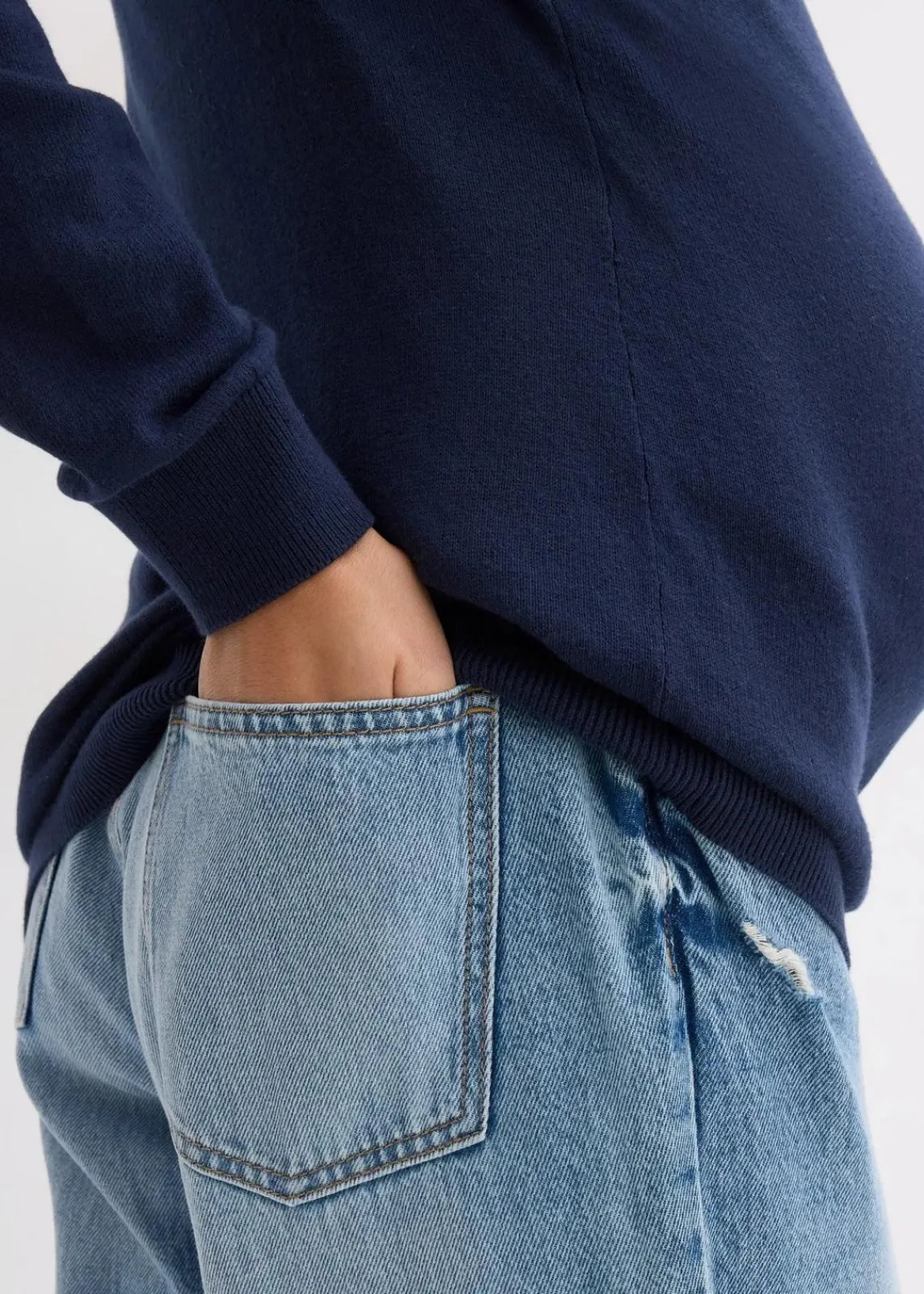 bonprix Bekleidung·Blazer|Umstandsmode^2-in-1 Umstands- und Stillpullover aus reiner Bio-Baumwolle dunkelblau