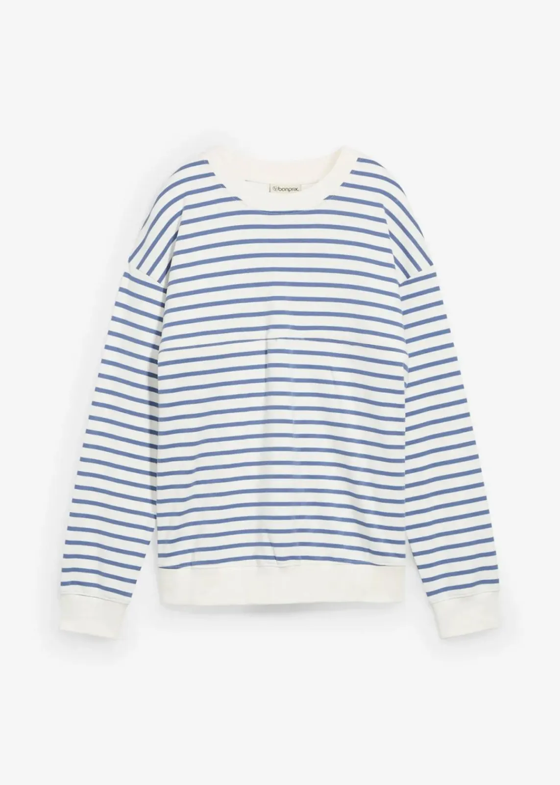 bonprix Bekleidung·Blazer|Umstandsmode^2-in-1 Umstands- und Stillshirt aus reiner Baumwolle wollweiß/jeansblau gestreift
