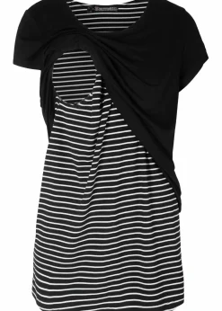 bonprix Bekleidung·Blazer|Umstandsmode^2-in-1 Umstands- und Stillshirt aus Viskose schwarz/weiß gestreift
