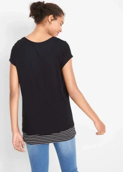 bonprix Bekleidung·Blazer|Umstandsmode^2-in-1 Umstands- und Stillshirt aus Viskose schwarz/weiß gestreift