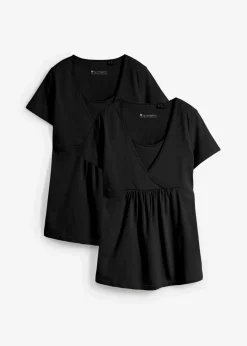 bonprix Bekleidung·Blazer|Nachhaltigere Materialien^2-in-1 Umstands- und Stillshirts (2er Pack) schwarz+schwarz
