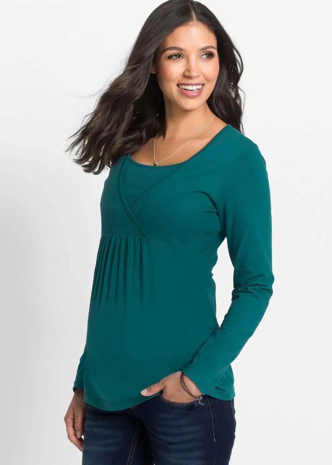 bonprix Bekleidung·Blazer|Umstandsmode^2-in-1 Umstands- und Stillshirt petrol
